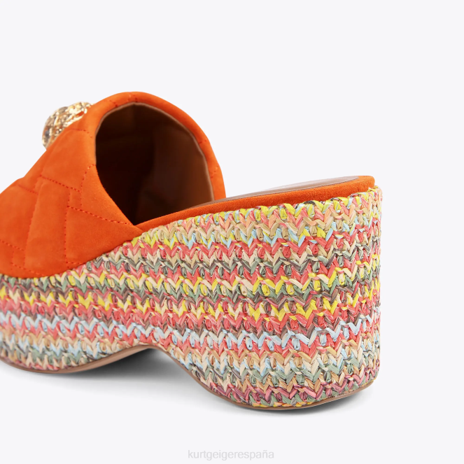 Kurt Geiger mujer mules con cuña kensington de Londres 2LPR287 | calzados naranja